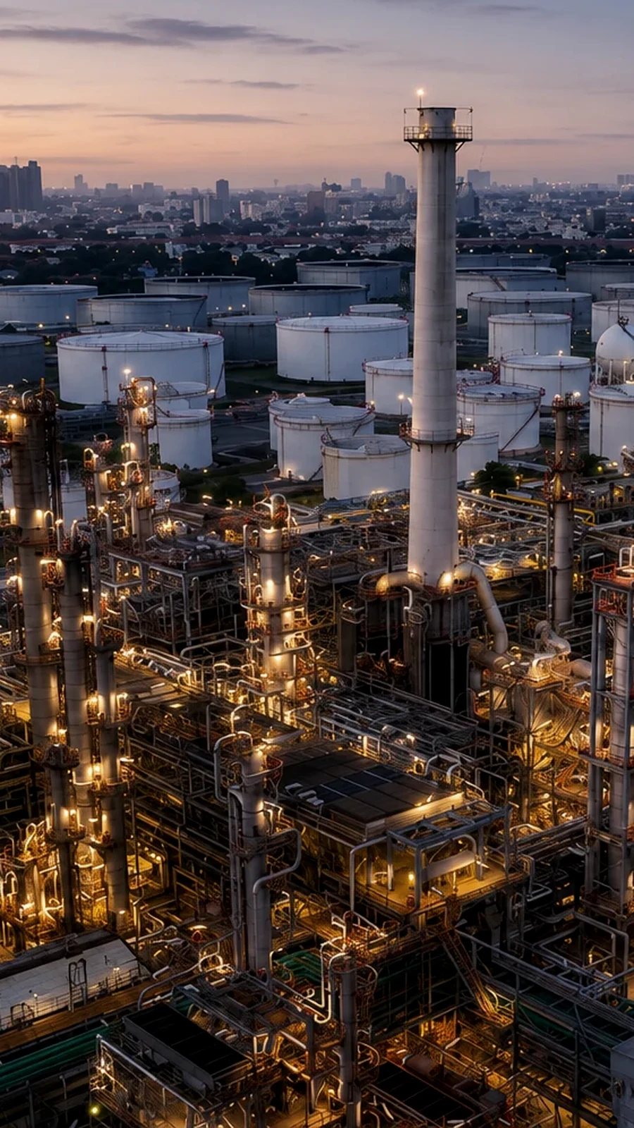 Vista aérea de una instalación industrial y sus activos